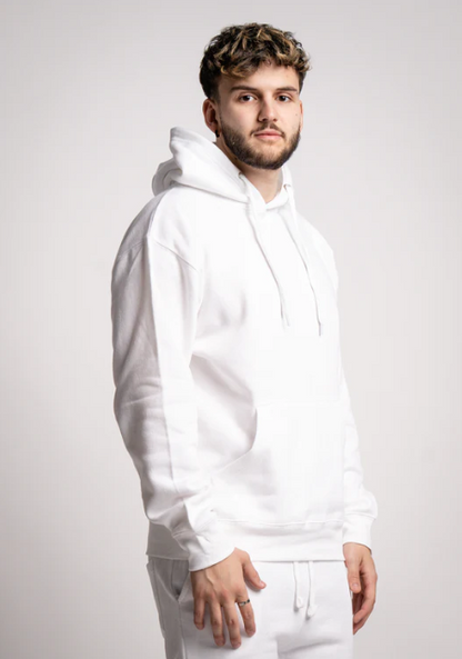 White Heavy Blend Hoodie Sweatshirt