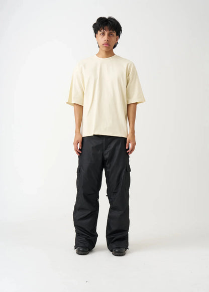 7 OZ Elegant Raw Edge Oversized Cropped T-Shirt