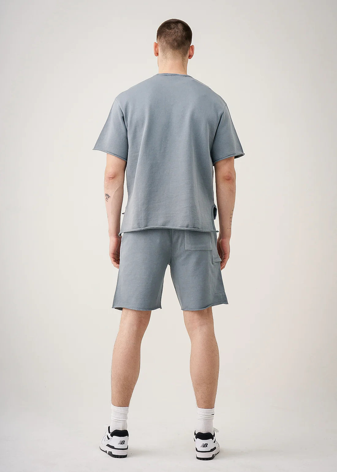 11 OZ Luxury French Terry Garment Dye Raw Edge Short Set