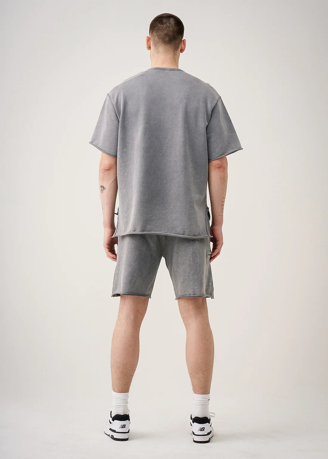 11 OZ Luxury French Terry Garment Dye Raw Edge Short Set