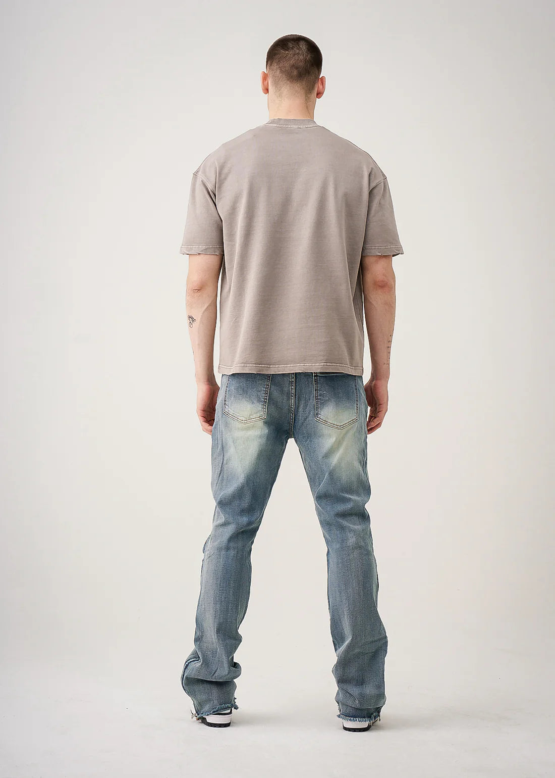 10 OZ Luxury Oversized Garment Dye French Terry Distressed T-Shirt