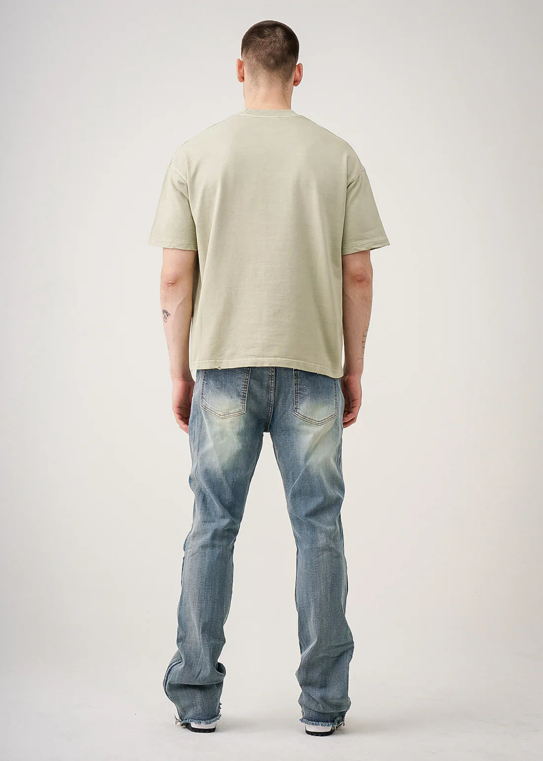 10 OZ Luxury Oversized Garment Dye French Terry Distressed T-Shirt