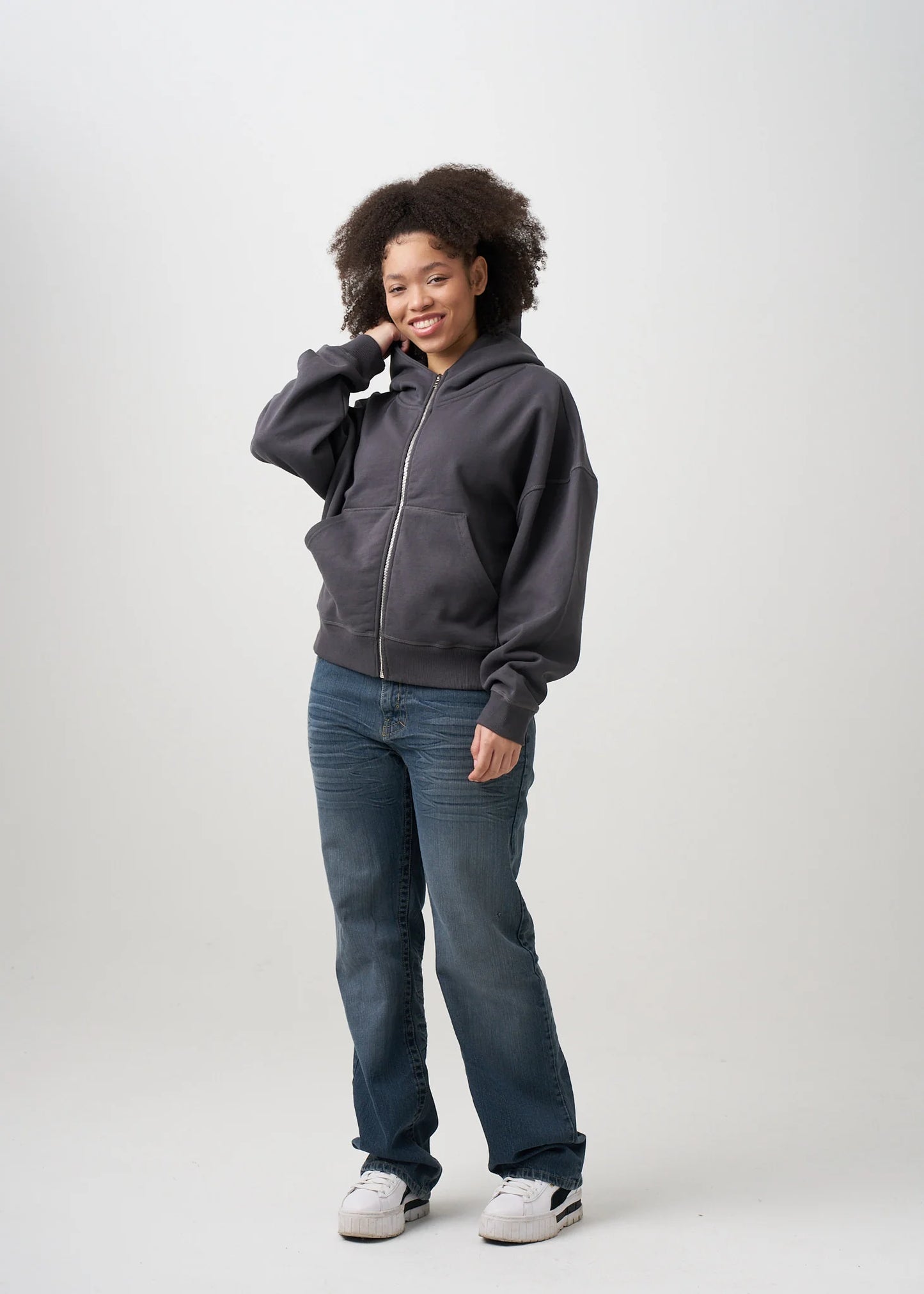 Women's Oversized Heavyweight Zip Up Hoodie