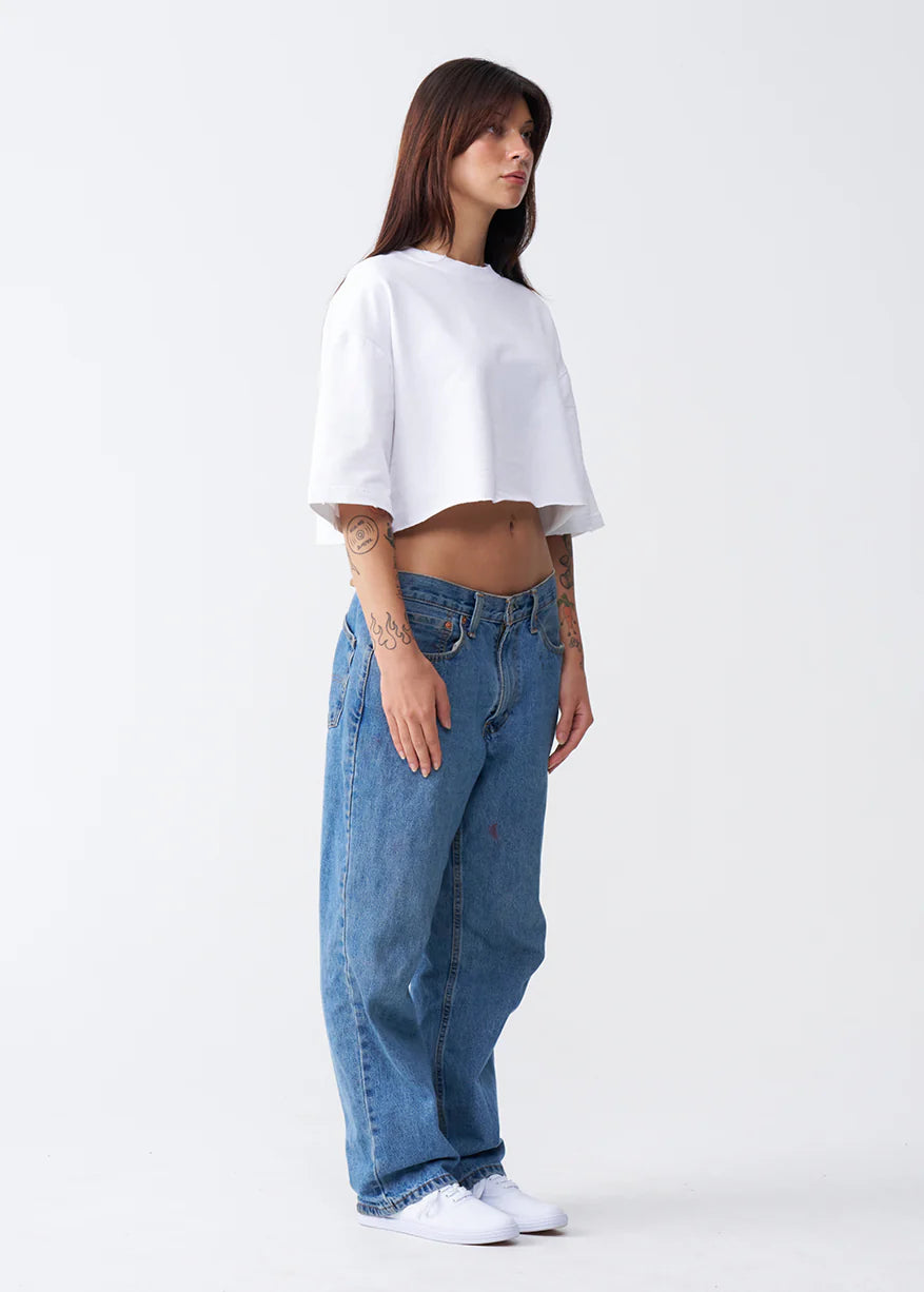 10 OZ Luxury Oversized French Terry Garment Dyed Crop Top T-shirt