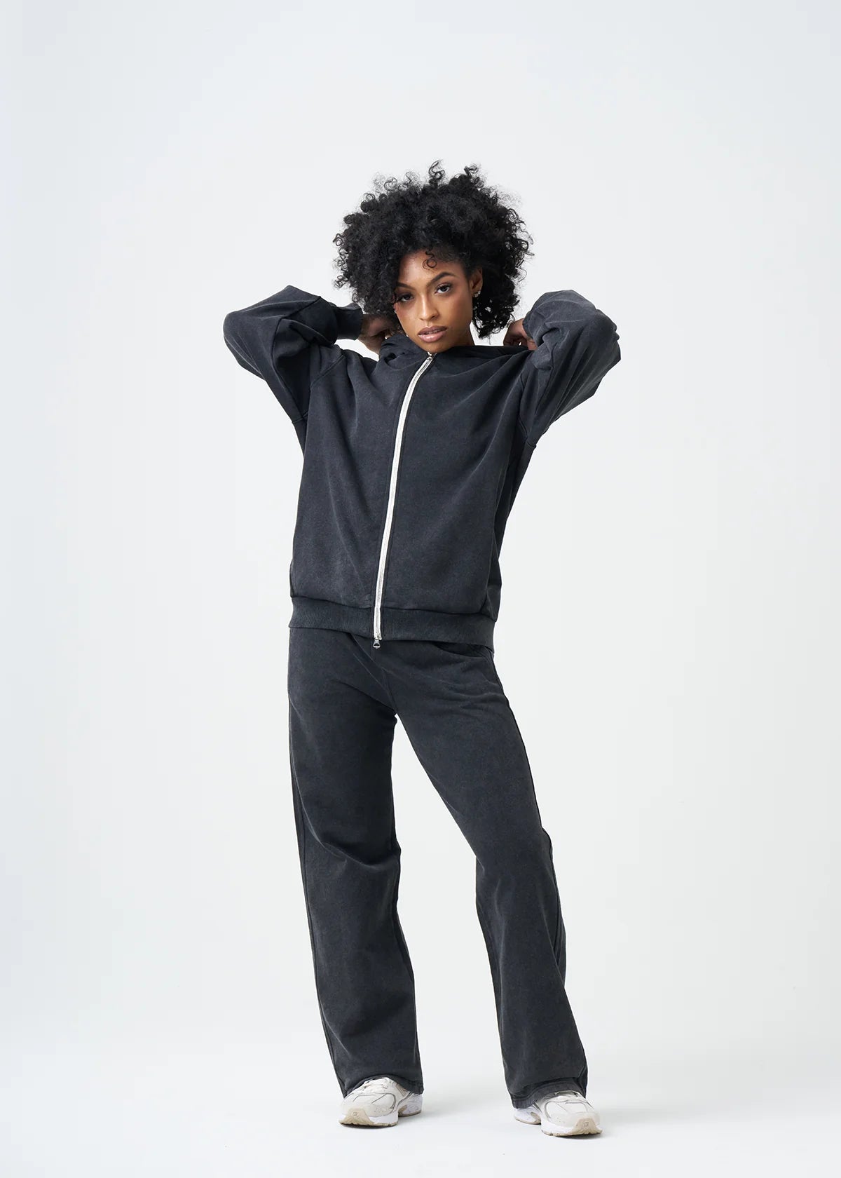 14 OZ Luxury Garment Dyed Fleece 2 Way Zip Up Sweatsuit