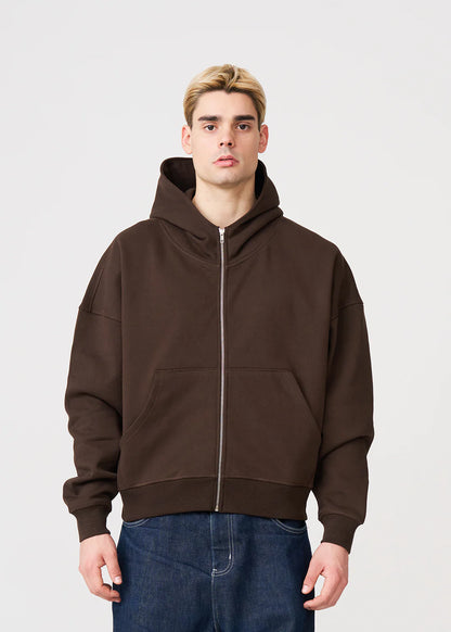 Luxury Oversized Boxy Heavyweight Full-Zip Hoodie