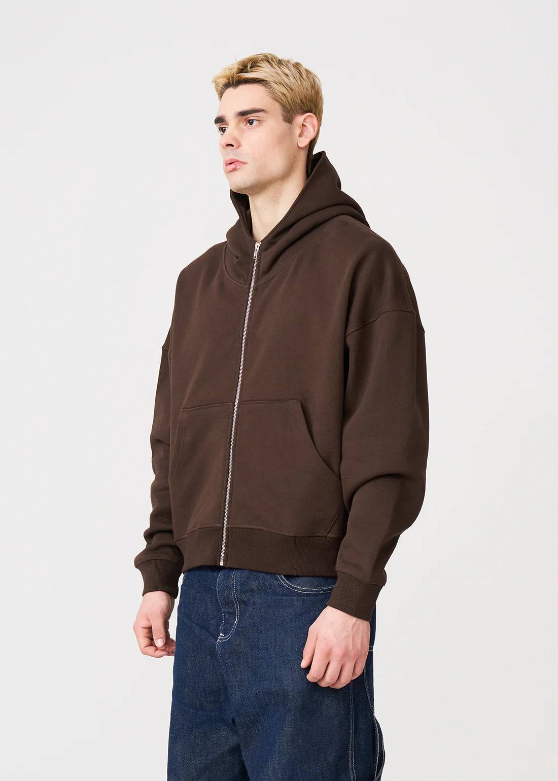 Luxury Oversized Boxy Heavyweight Full-Zip Hoodie