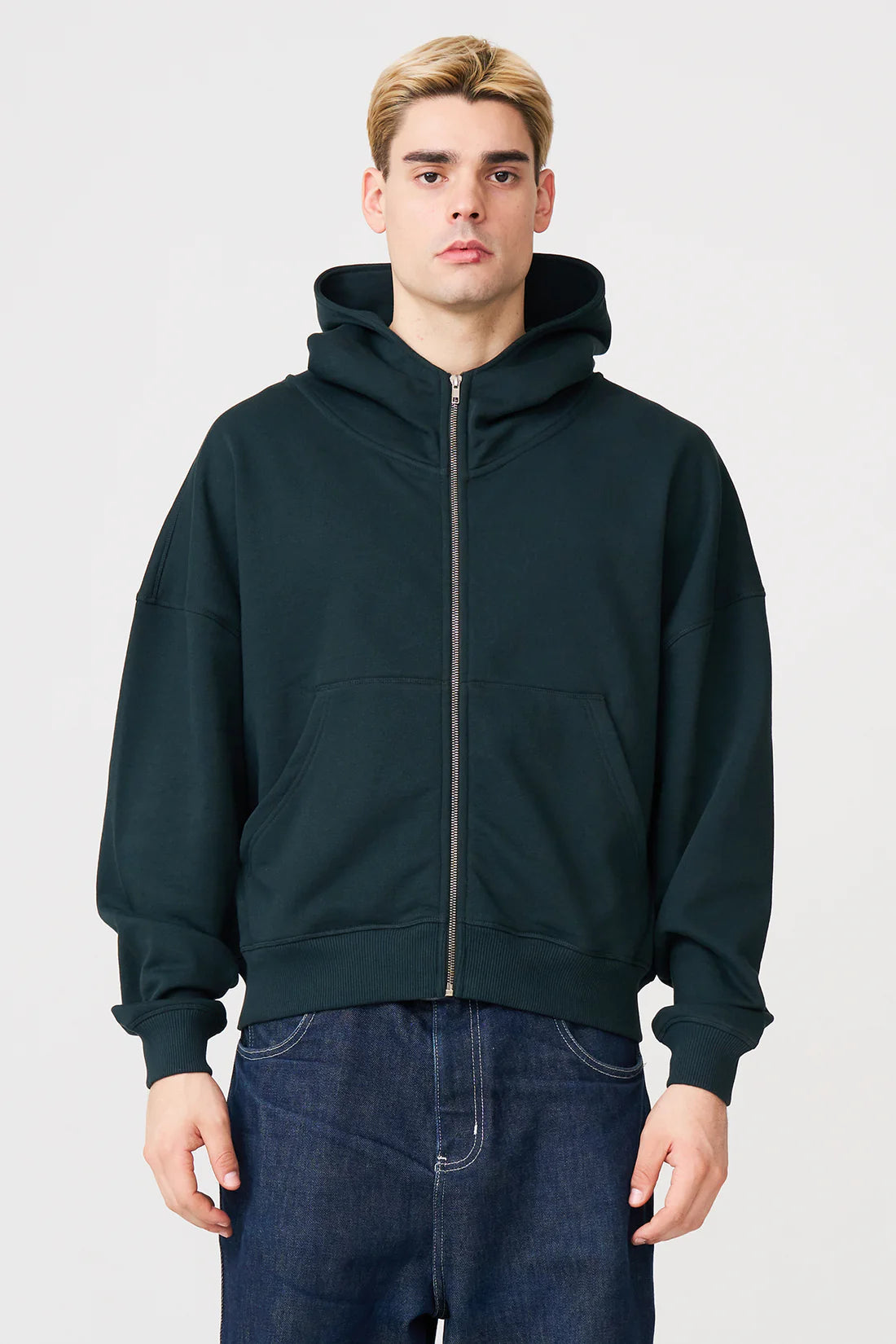 Luxury Oversized Boxy Heavyweight Full-Zip Hoodie