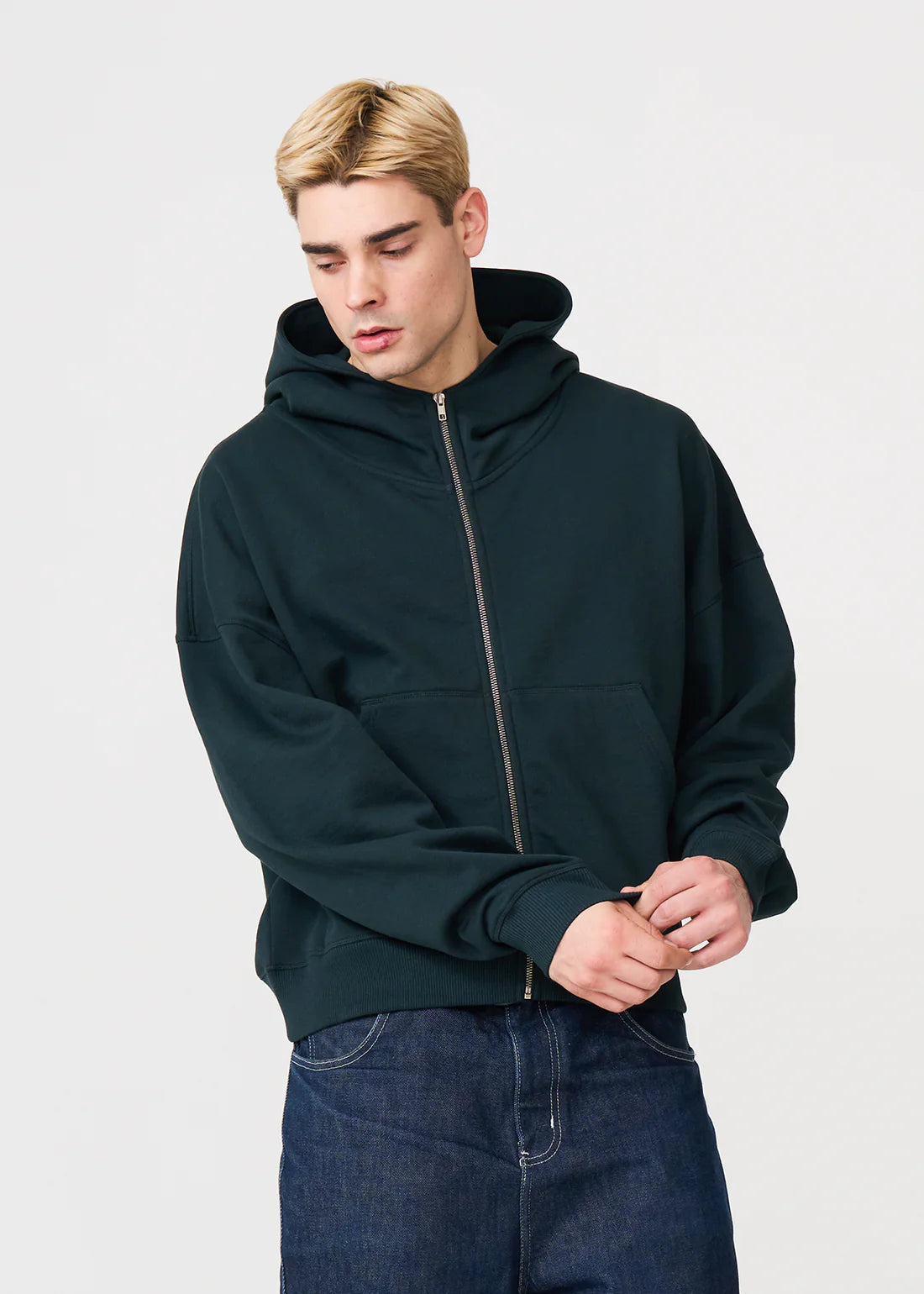 Luxury Oversized Boxy Heavyweight Full-Zip Hoodie