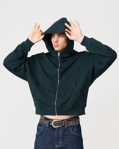 Luxury Oversized Boxy Heavyweight Full-Zip Hoodie