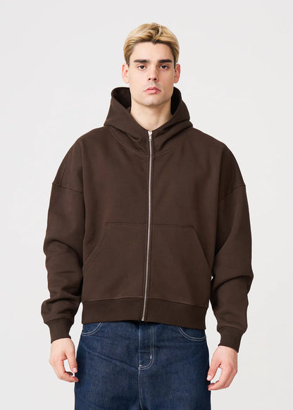 Luxury Oversized Boxy Heavyweight Full-Zip Hoodie