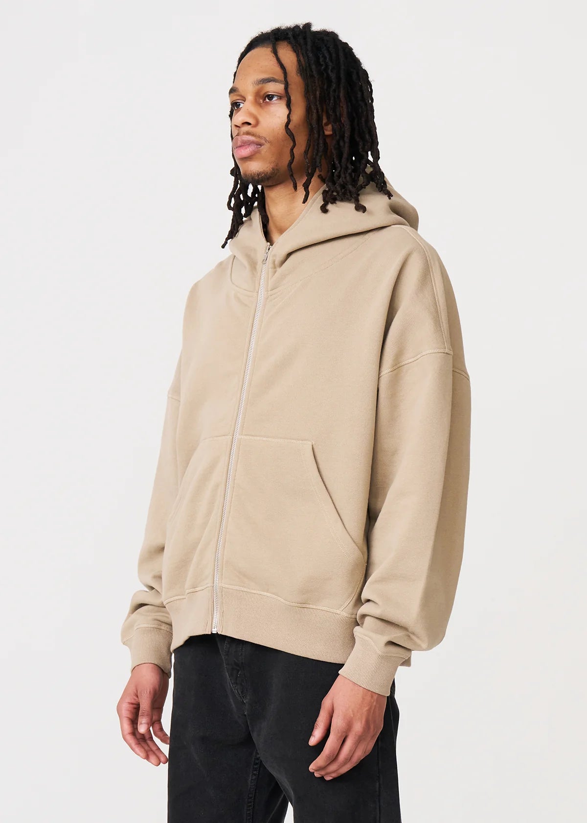 Luxury Oversized Boxy Heavyweight Full-Zip Hoodie