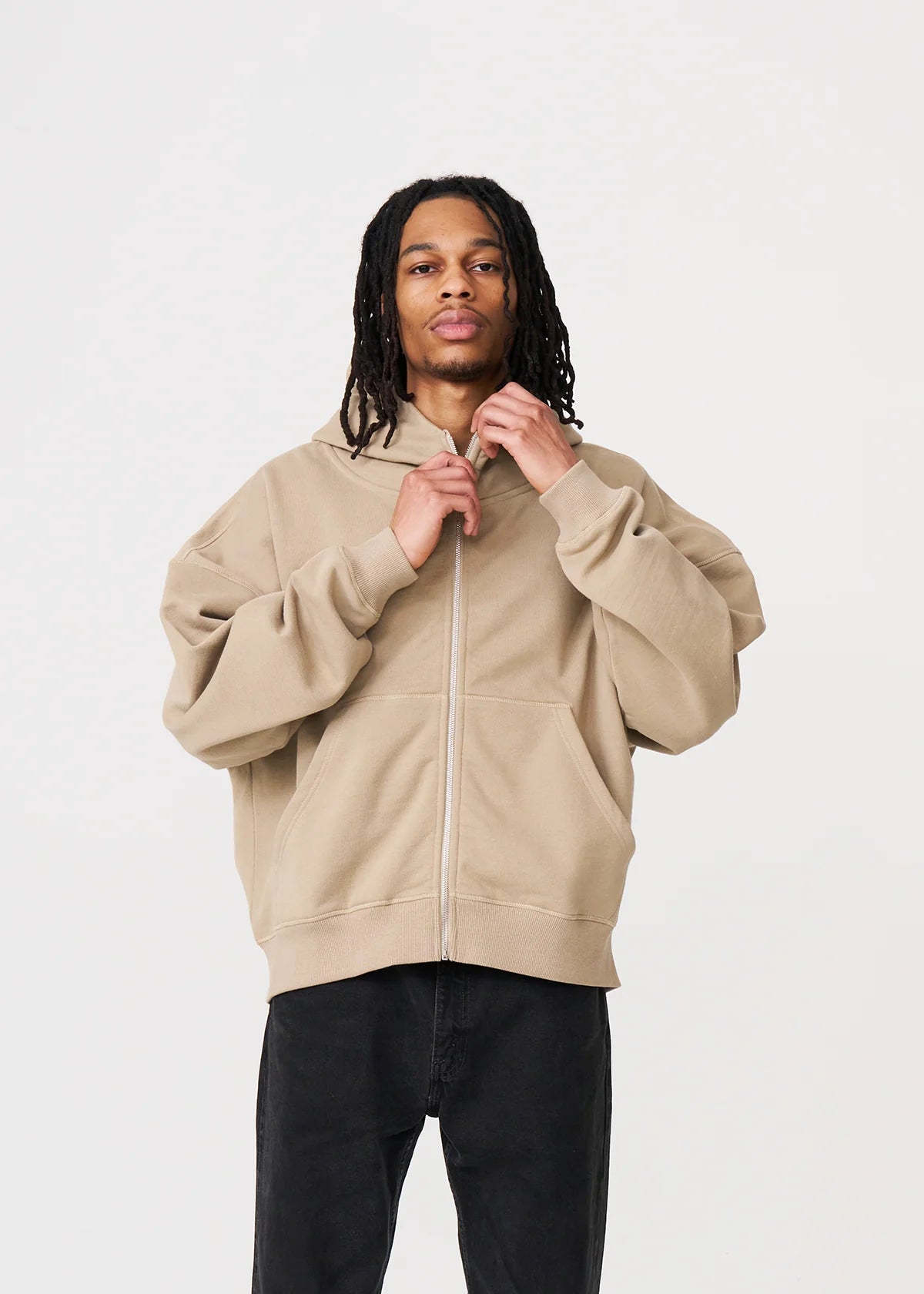 Luxury Oversized Boxy Heavyweight Full-Zip Hoodie