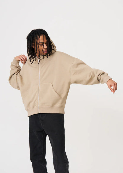 Luxury Oversized Boxy Heavyweight Full-Zip Hoodie