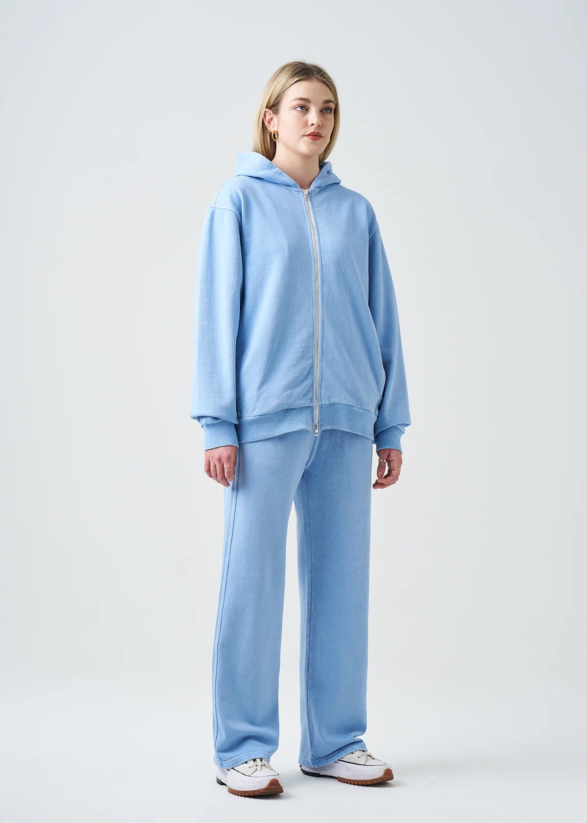 14 OZ Luxury Garment Dyed Fleece 2 Way Zip Up Sweatsuit